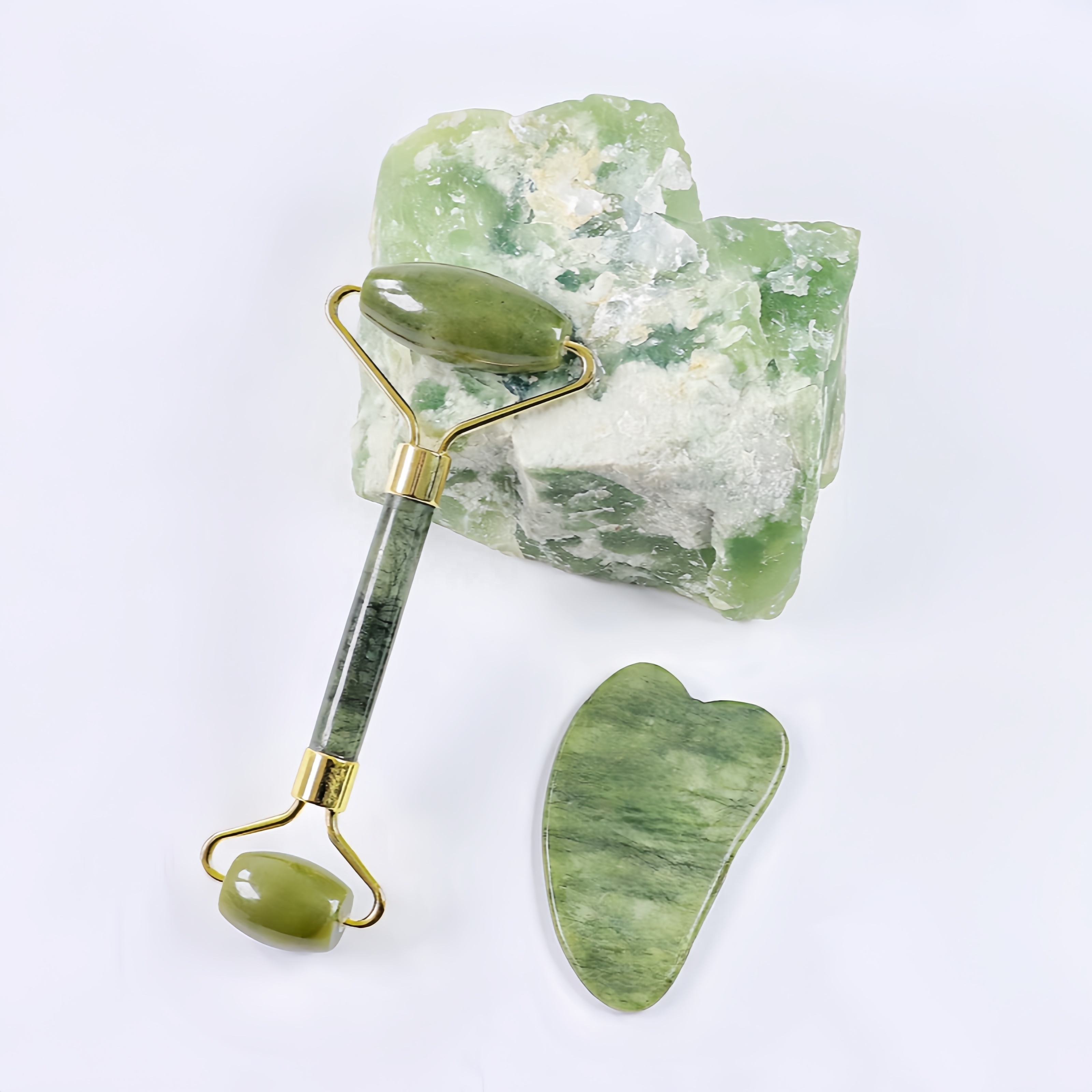 Cryotherapy Ice Jade Roller Gua Sha Facial Tools Face Massager Natural Healing Crystals Tools for Wellness Relaxation.