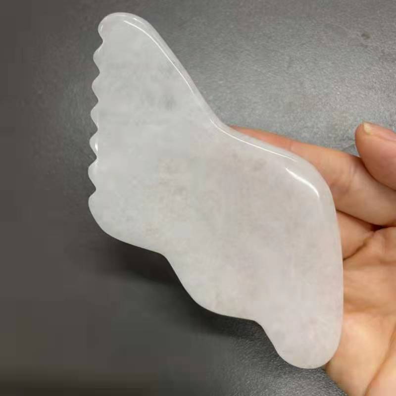 new product face custom jade stone white quartz gua sha scraping massage tool