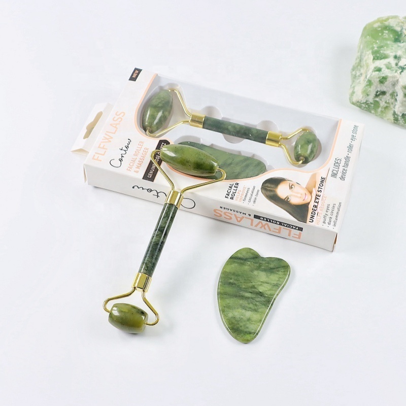 Cryotherapy Ice Jade Roller Gua Sha Facial Tools Face Massager Natural Healing Crystals Tools for Wellness Relaxation.