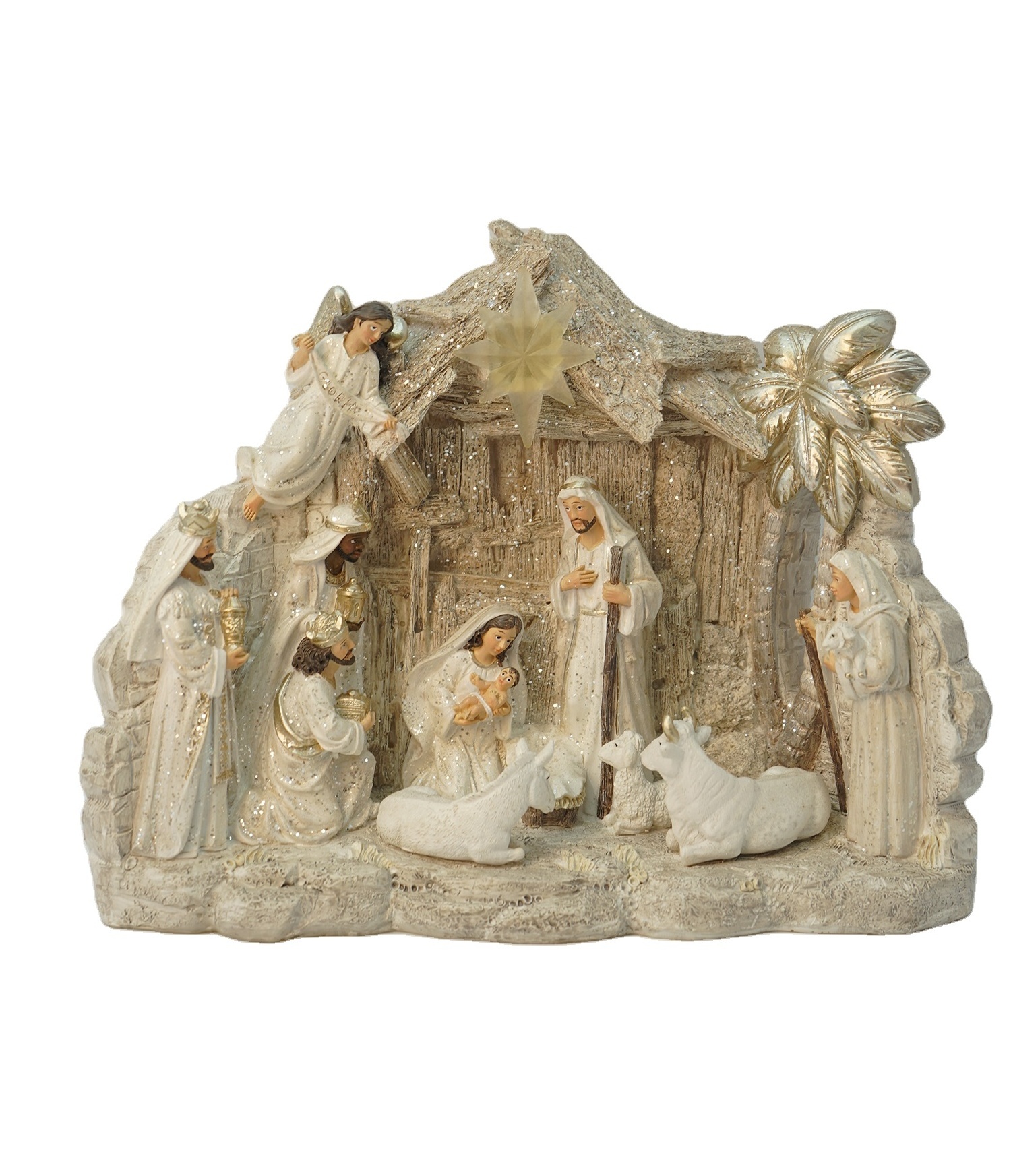 Top Grace Led Light Holy Bible Sacred Family Statue Holy Family Village Holy Family Ornaments