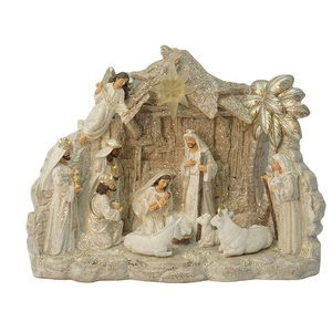 Top Grace Led Light Holy Bible Sacred Family Statue Holy Family Village Holy Family Ornaments