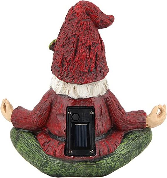 Outdoor Garden gnomes statue yoga Gnomes statue in yoga pose for garden decor Yoga gnomes garden statues with solar lights