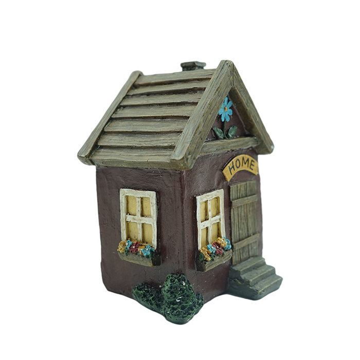 Resin small swing fairy house decoration mini garden ornament