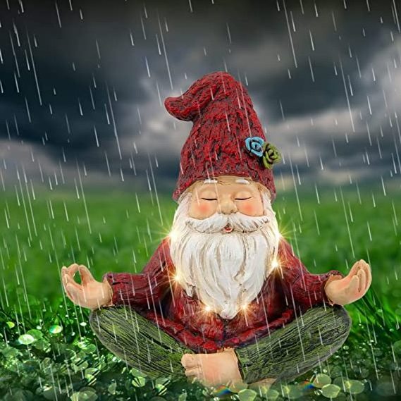 Outdoor Garden gnomes statue yoga Gnomes statue in yoga pose for garden decor Yoga gnomes garden statues with solar lights