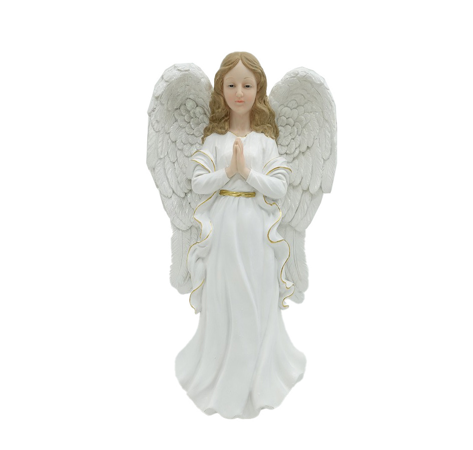 Top Grace Guardian Angel Statue Shelf Living Room Bedroom Decor Figurines Gifts for Women Cupid Resin Statue With Cherubs