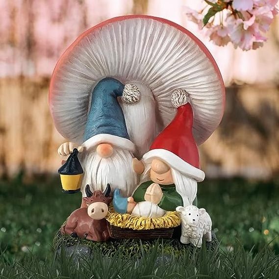 Top Grace Spring Family Gnomes Decorations Handmade Mushroom Scandinavian Gnomes Ornaments Spring Decor Summer Gnomes Figurines