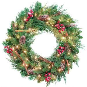 Outdoor Wholesale Artificial Wreaths Oversized Picks Large Tree White Flowers Spray Wreath Garland Decorations Christmas