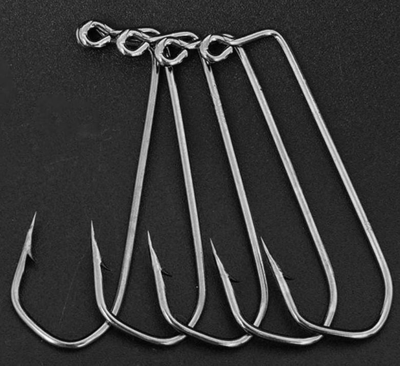 TOPIND High carbon steel Barbed Fishing Hook 90 Degree Barbarian Jig Hooks