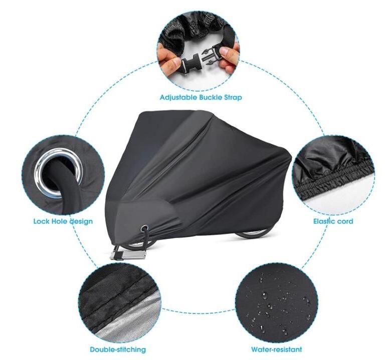 Bike Cover Outdoor Waterproof Bicycle Covers Rain Sun UV Dust Wind Proof with Lock Hole for Mountain Road Electric Bike