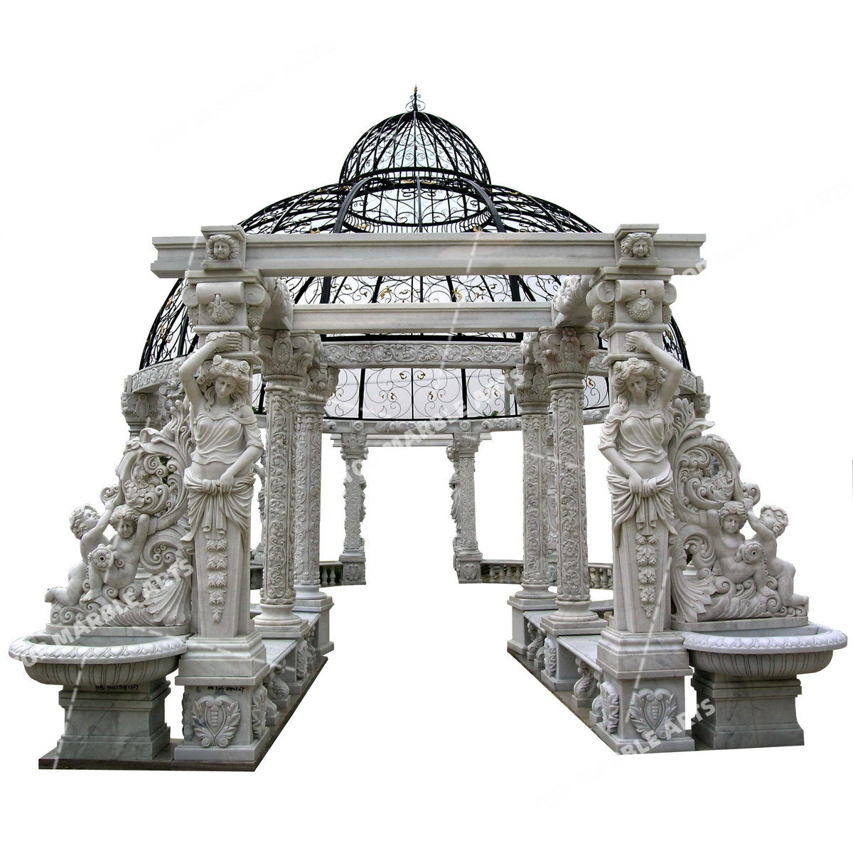 Manufacturer Supplies Price Classic Design Outdoor Garden Decoration Stone Pavilion Marble Gazebo With Column