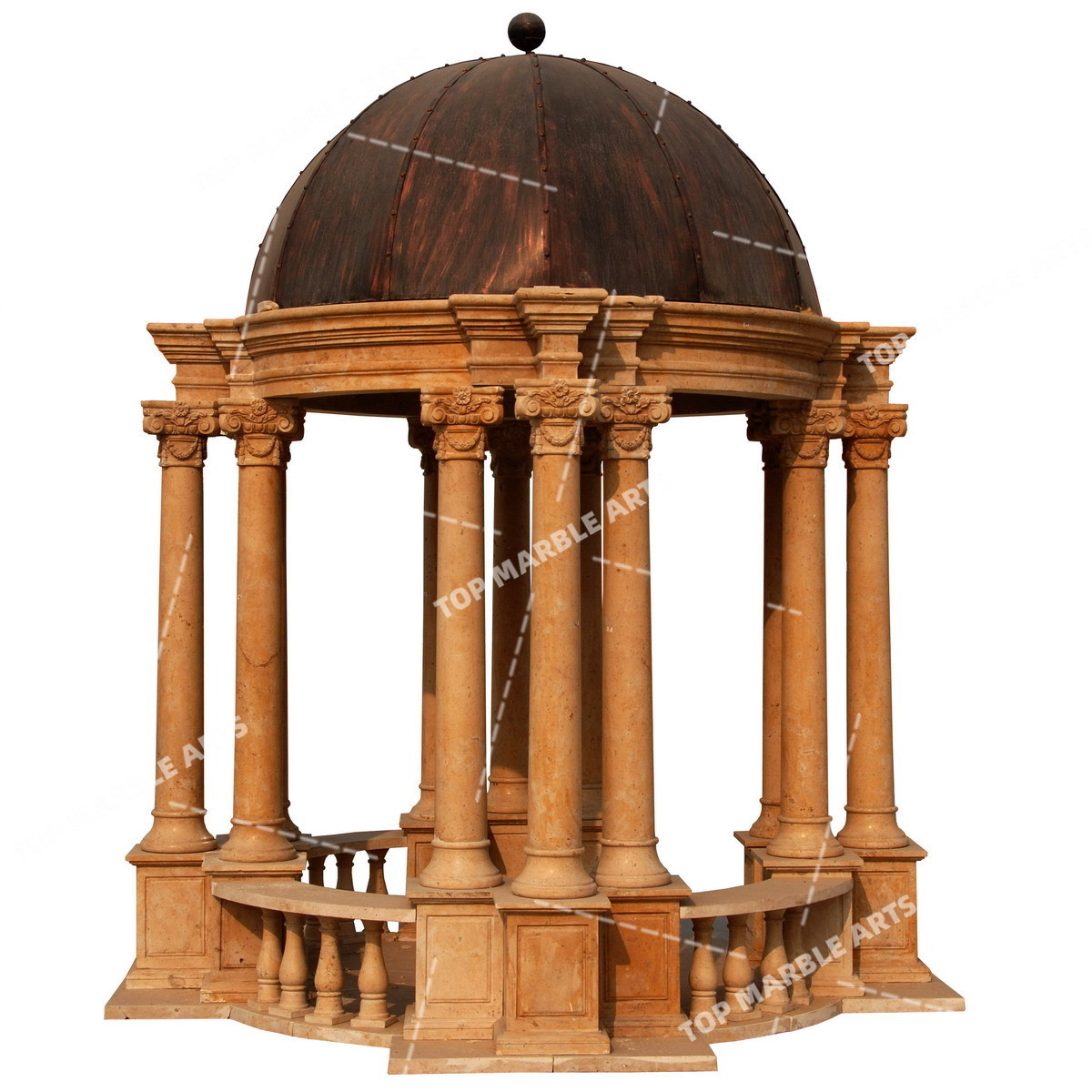 Manufacturer Supplies Price Classic Design Outdoor Garden Decoration Stone Pavilion Marble Gazebo With Column