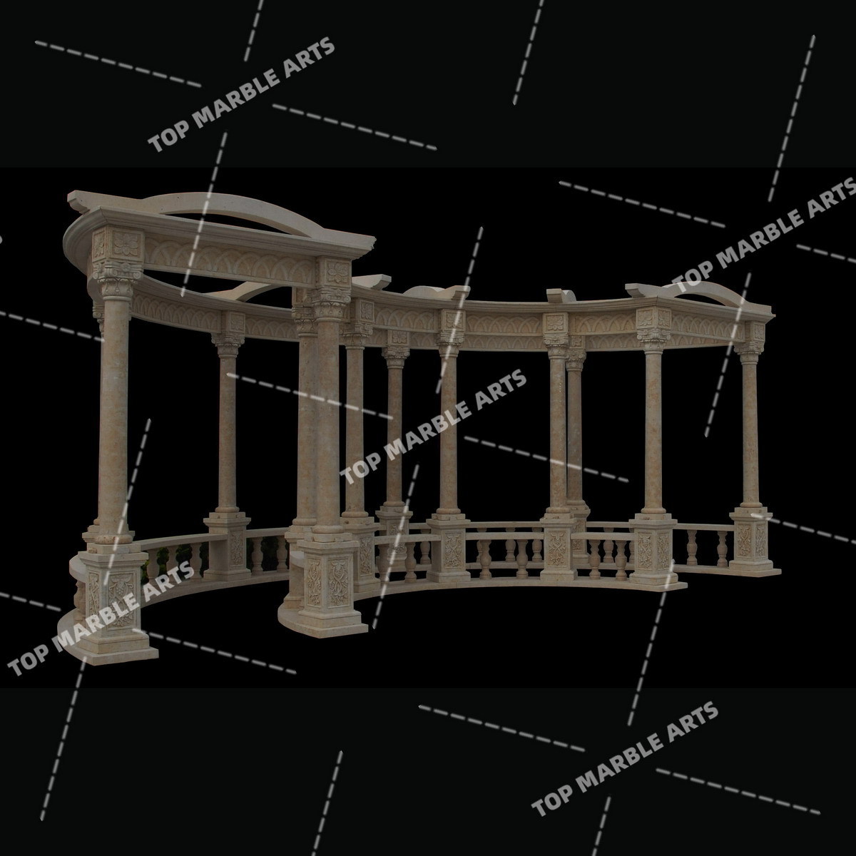 Manufacturer Supplies Price Classic Design Outdoor Garden Decoration Stone Pavilion Marble Gazebo With Column