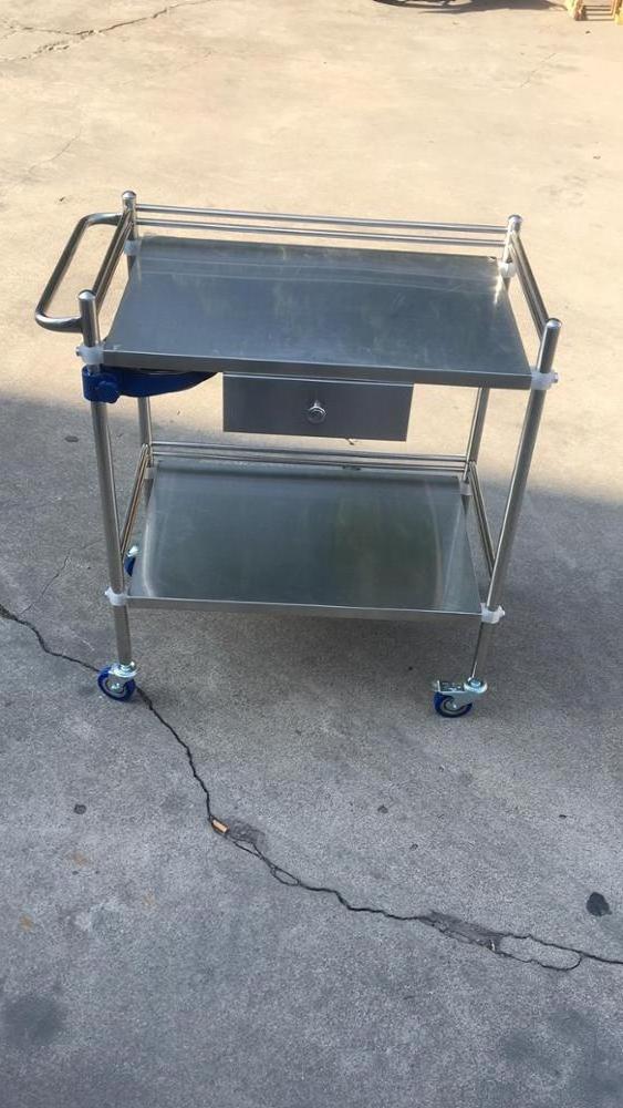 Export to Africa Hospital steel Trolley with drawers Stainless steel trolley  surgical instrument trolley S/M/L