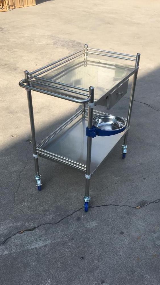 Export to Africa Hospital steel Trolley with drawers Stainless steel trolley  surgical instrument trolley S/M/L