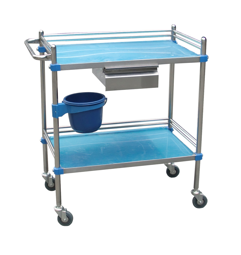 Export to Africa Hospital steel Trolley with drawers Stainless steel trolley  surgical instrument trolley S/M/L