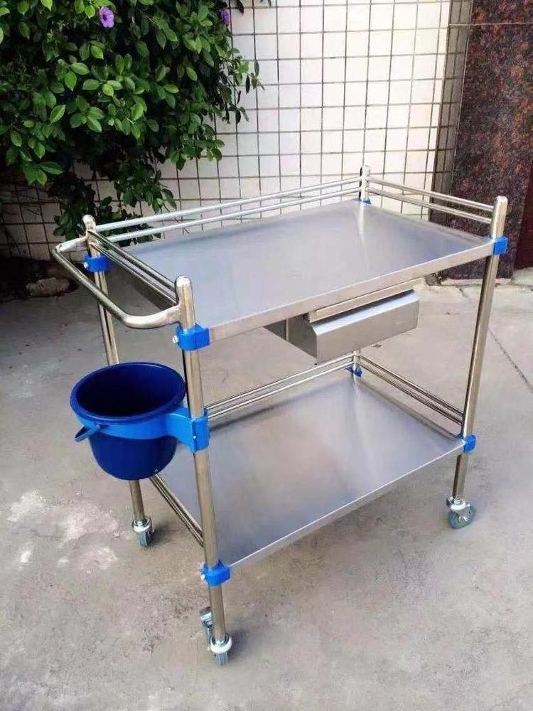 Export to Africa Hospital steel Trolley with drawers Stainless steel trolley  surgical instrument trolley S/M/L