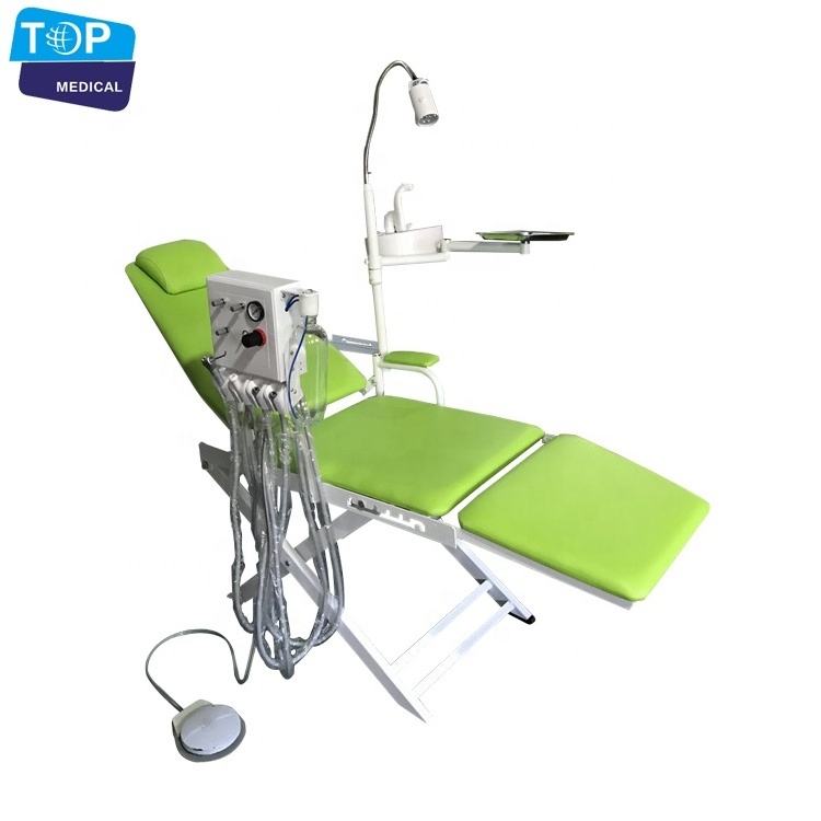 Medical Luxury Equipment Supplies Foldable Patients Unit Prices With Air Compressor Portable Dental Chair high quality