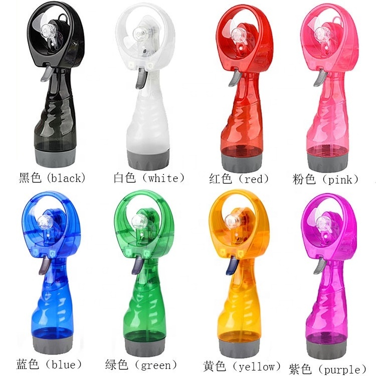 Mini 300ml Water Bottle Spray Cool Mist Fan Plastic Outdoor Travel Handheld Portable Cooling Spray Fan