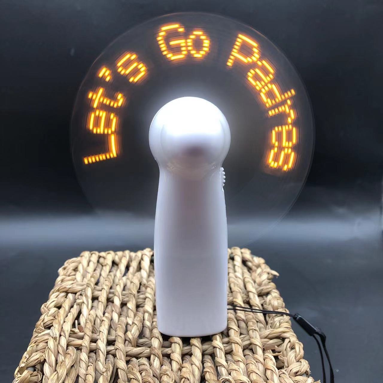 New Arrival Best selling products customized logo self programmable led messages light usb mini fan for wedding party gift