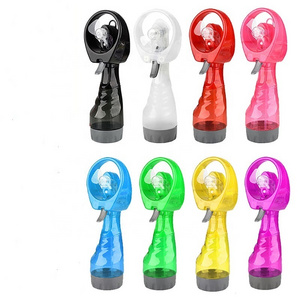 Mini 300ml Water Bottle Spray Cool Mist Fan Plastic Outdoor Travel Handheld Portable Cooling Spray Fan