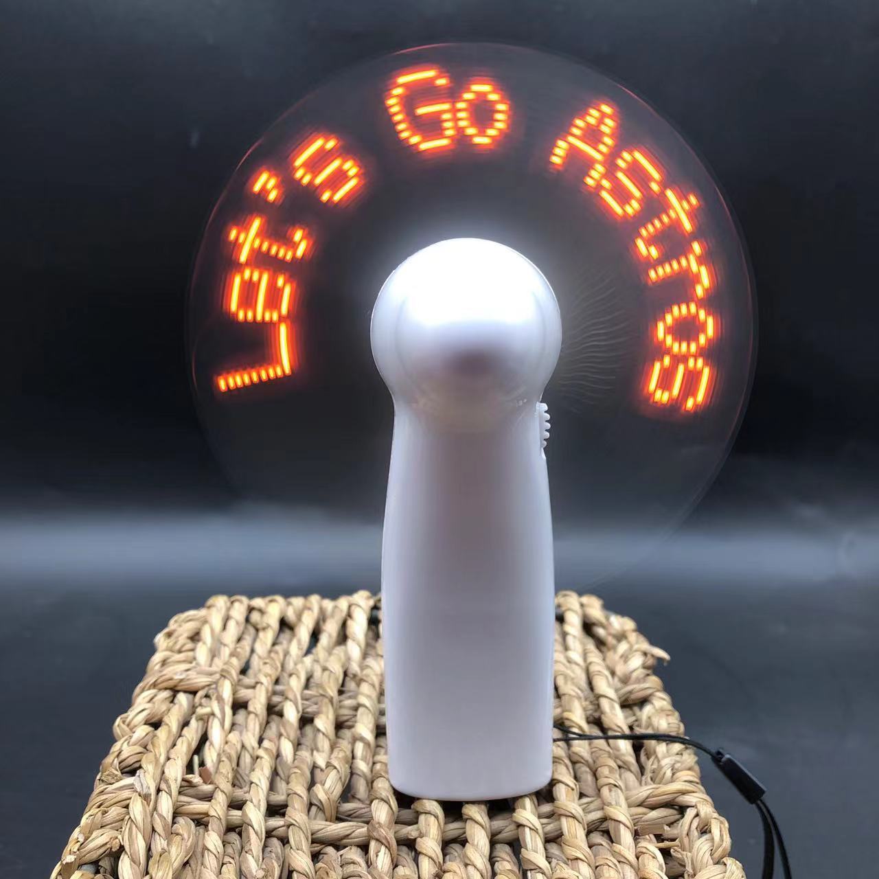 New Arrival Best selling products customized logo self programmable led messages light usb mini fan for wedding party gift