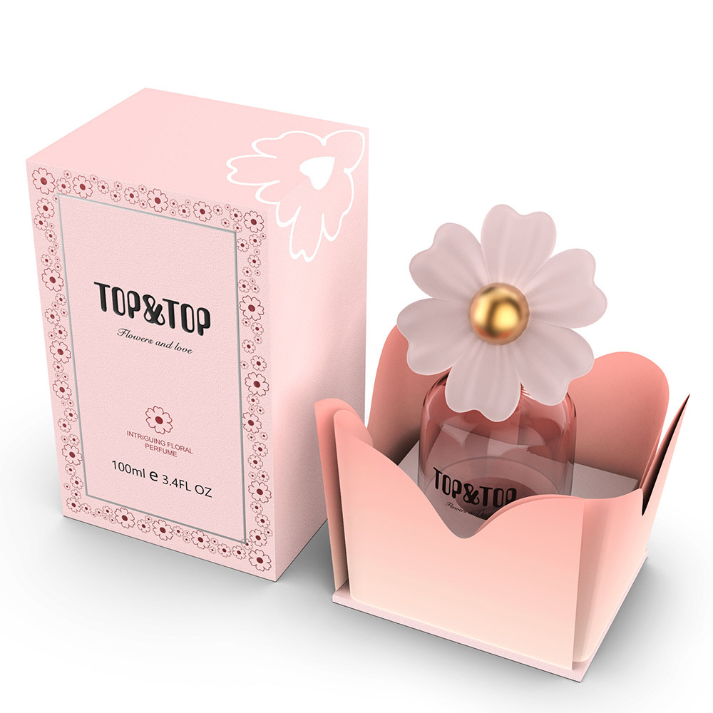 Custom eco 30ml 50ml 100ml pink luxury elegant double open door rigid cardboard paper oil perfume gift box packaging for women