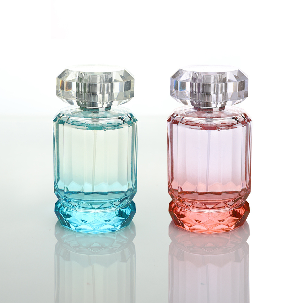 Custom Creative Perfume Sprayer Pump Glass Bottles 100ml Luxury Perfume Iridescent Rainbow Packaging Bottles