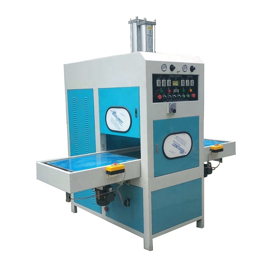 high frequency induction pvc shoes upper welding machine 8kw, push table high frequency plastic welding and cutting machine