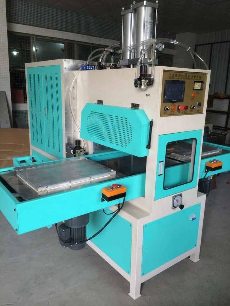 high frequency induction pvc shoes upper welding machine 8kw, push table high frequency plastic welding and cutting machine