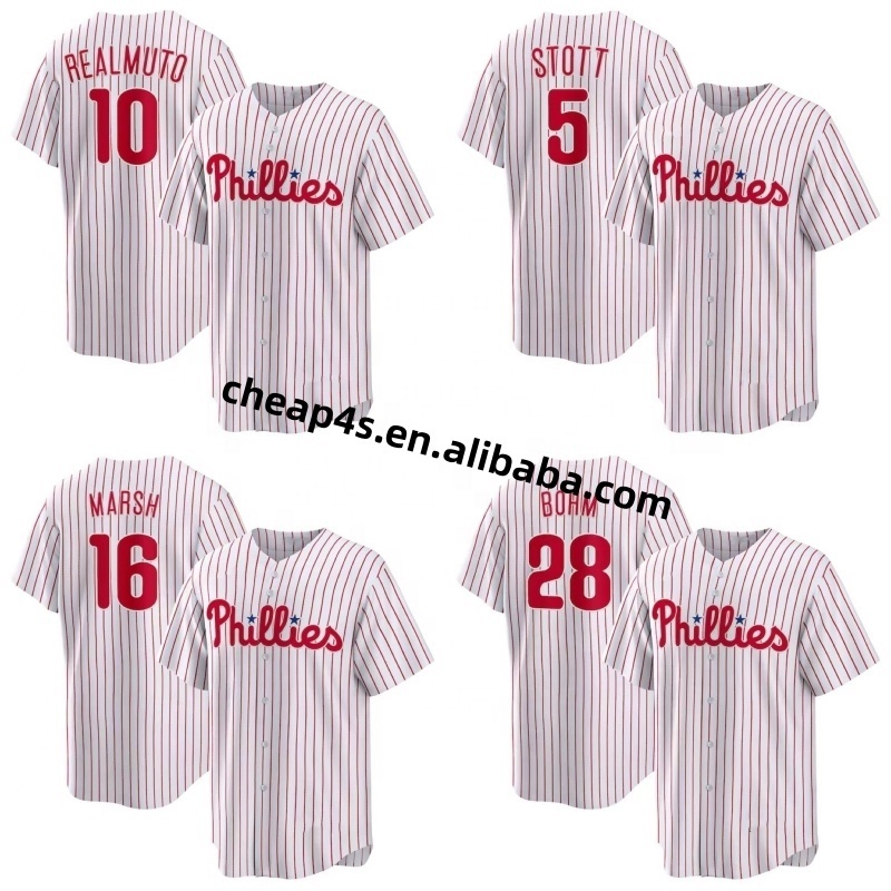 Philadelphia Phillie Baseball Jersey Wholesale Men's Embroidery Softball Wear 10 JT Realmuto 5 Bryson Stott