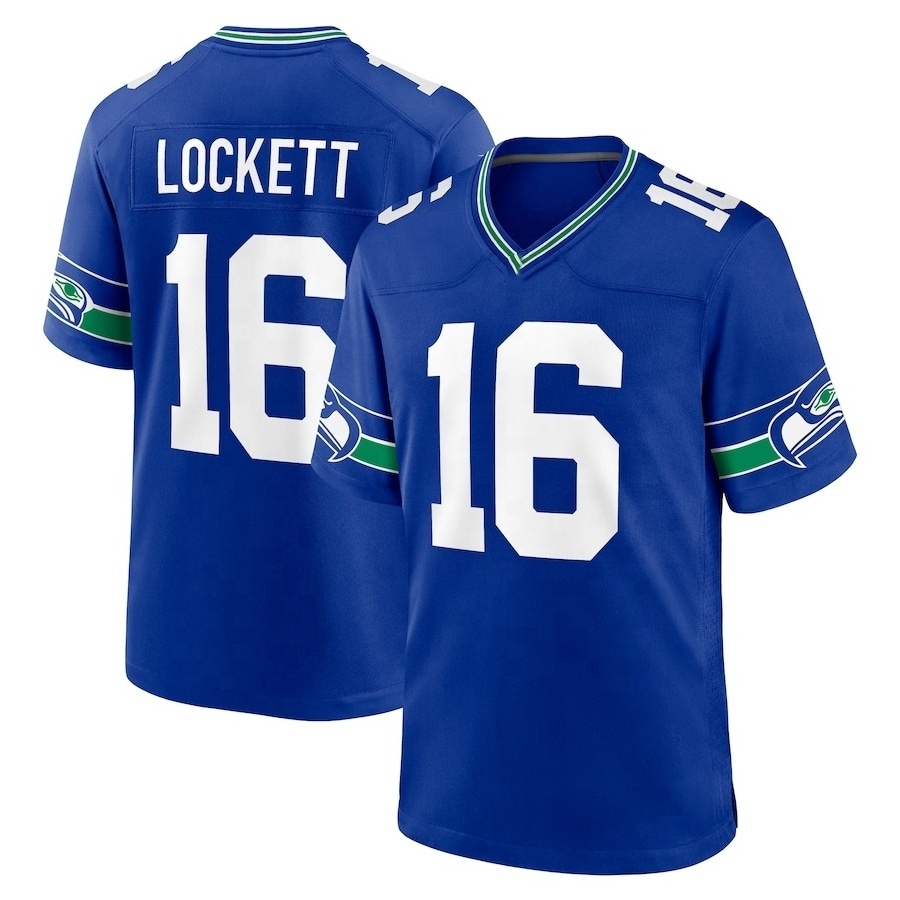 Wholesale Seattle City Stitched American Football Jersey Men's Green USA Football Team Uniform #14 Metcalf #16 Lockett