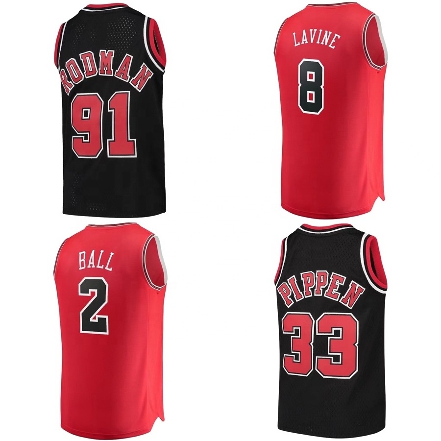 Wholesale China Cheap Custom Embroidered Chicago City Bull #91 Rodman #2 Ball Basketball Jerseys Sports Team Uniform