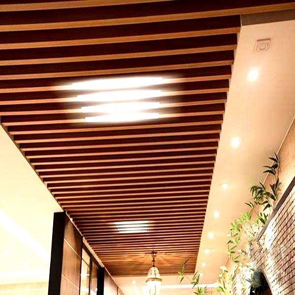 ACEPLATE Fashion Modernoffice Metal Ceilings Ceiling Tiles Suspealuminumtem U-shape Aluminum Brushed Metal Modern Hotel Acebond