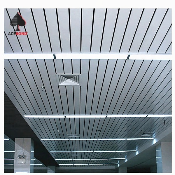 ACEBOND L Strip Ceiling Tiles Panel Decorative False Ceiling Aluminum Metal Dining Rectangle Aluminum New Modern Style Indoor