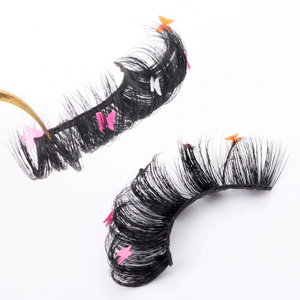 Colored sequin lashes with butterfly decals fluffy butterfly color eyelashes