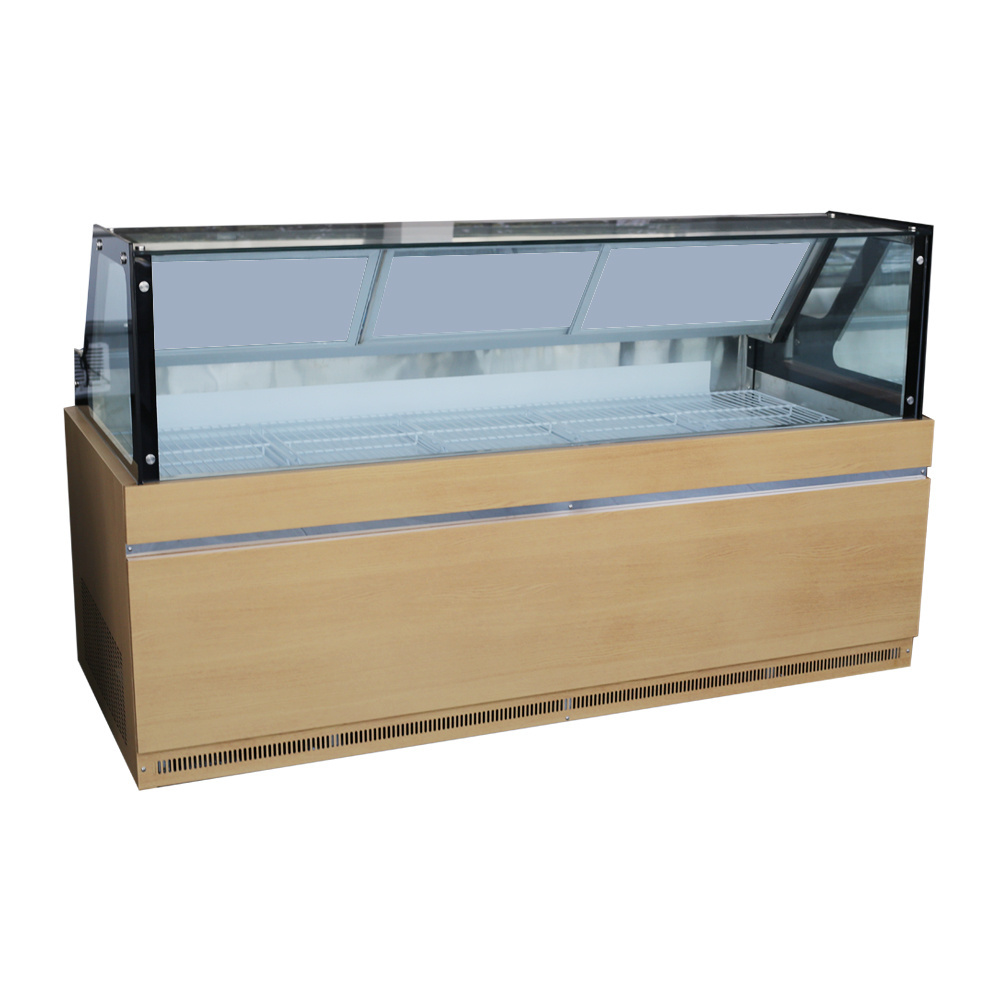 all round transparent glass door storage Meat Showcase Refrigerator Meat Deli Showcase Refrigerator