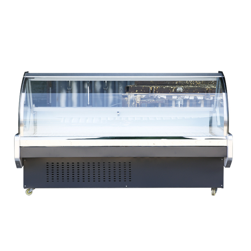 Professional Manufacture curved glass type freezer meat display fridge commercial display freezer