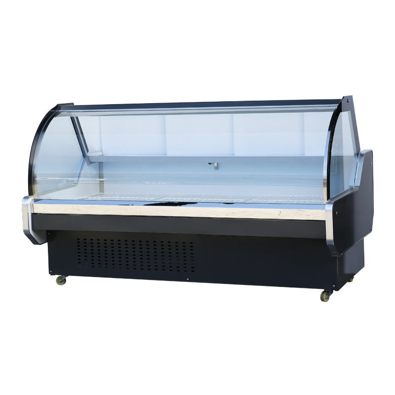 Professional Manufacture curved glass type freezer meat display fridge commercial display freezer