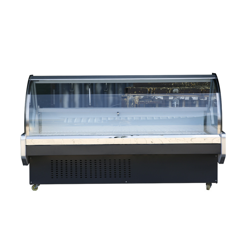 Professional Manufacture curved glass type freezer meat display fridge commercial display freezer