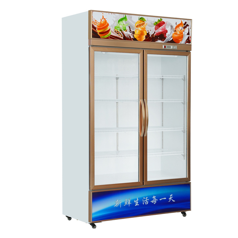 Vertical Glass Door Beverage Display Cooler Beer Showcase Refrigerator Freezer