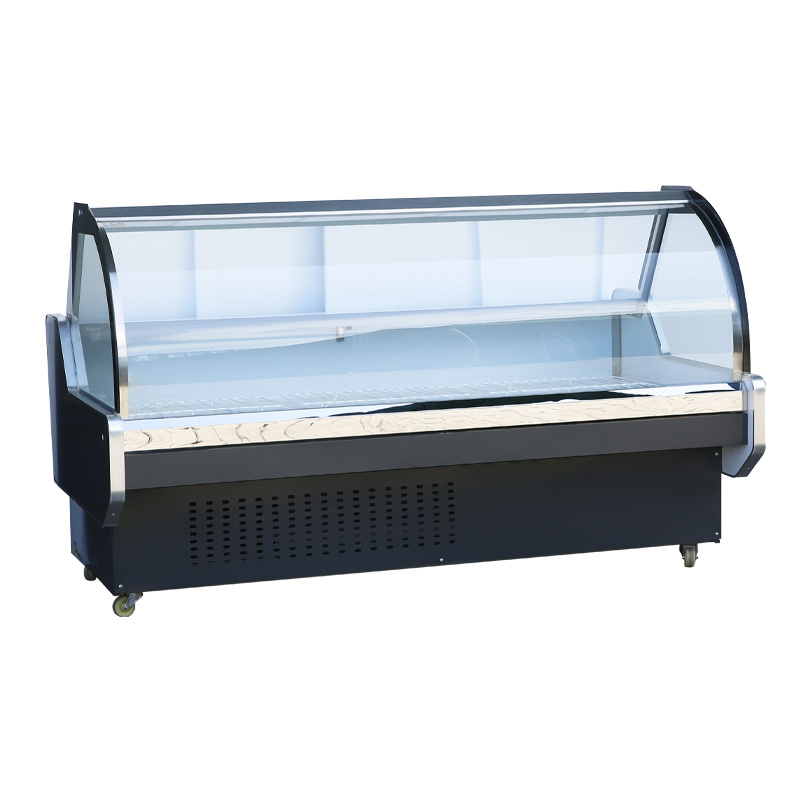 Professional Manufacture curved glass type freezer meat display fridge commercial display freezer