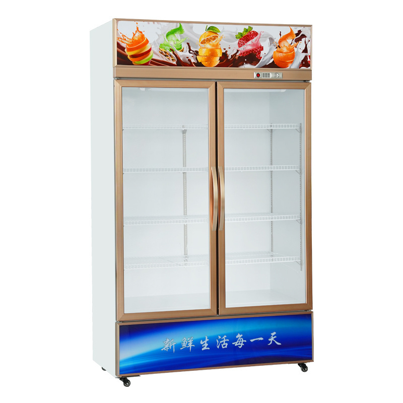 Vertical Glass Door Beverage Display Cooler Beer Showcase Refrigerator Freezer