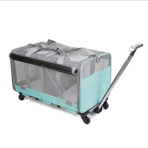 popular new Factory Pet Wheels Rolling Carrier Removable Wheeled Travel Carrier for Pets up