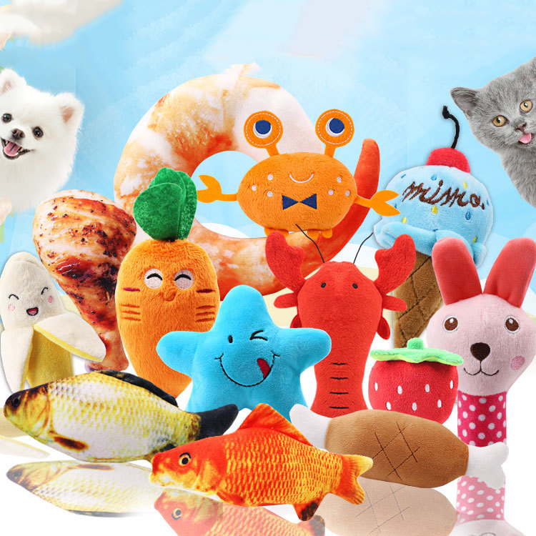 2023 Hot Manufacturer Wholesale Custom Stuffed Pet Squeak Toys Cute Puppy Dog Plush Toys