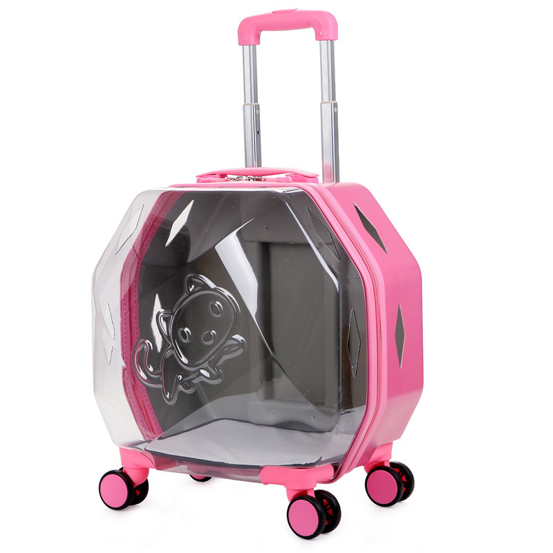 ts Large capacity outdoor backpack Pet trolley case dog carrier with wheels breathable portable dog accessories pet carrier