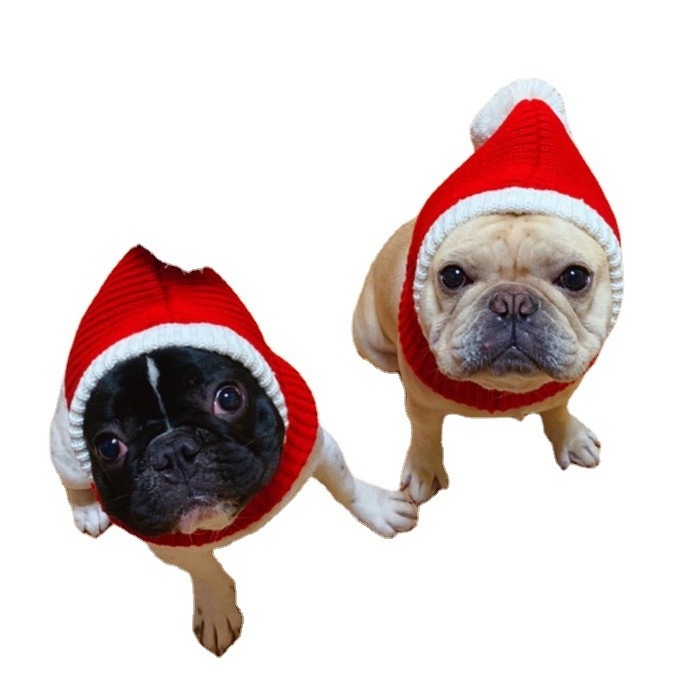 Factory wholesale Red Santa Dog Hat Winter Pet Dog Accessories New Year Happy Pet Hat Dog Costume Christmas Hat for Cats Reindee