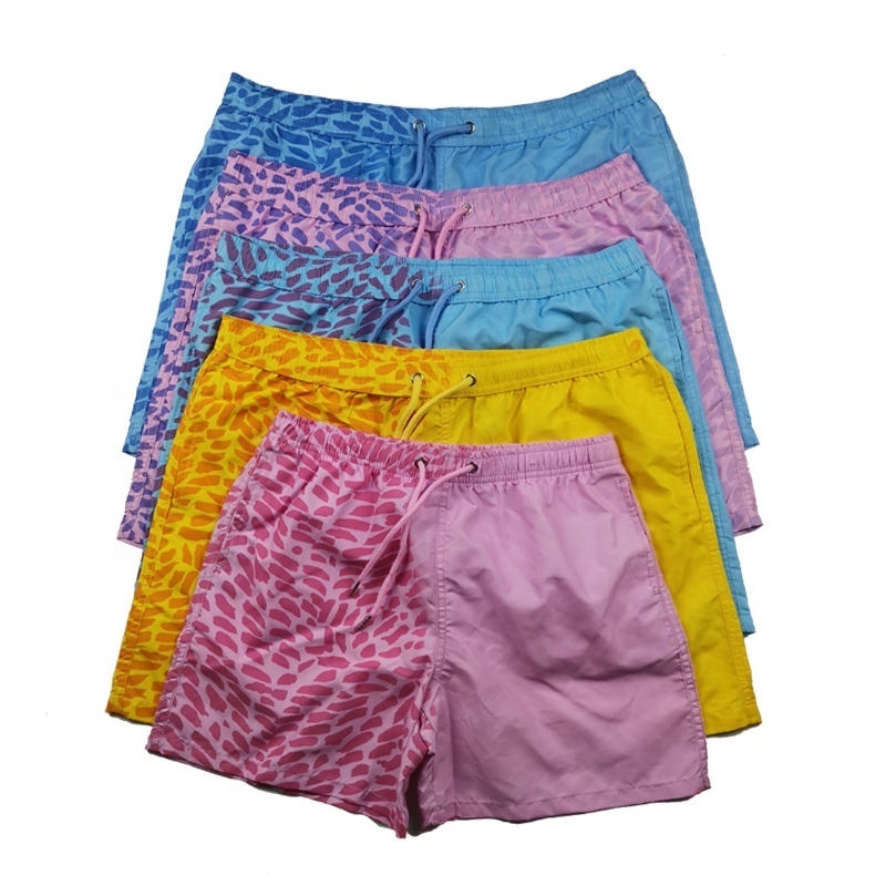 Custom Wholesales Swimwear Men Quick Dry Color Changing Swimwear Shorts Design Your Own Swim Trunks for Men