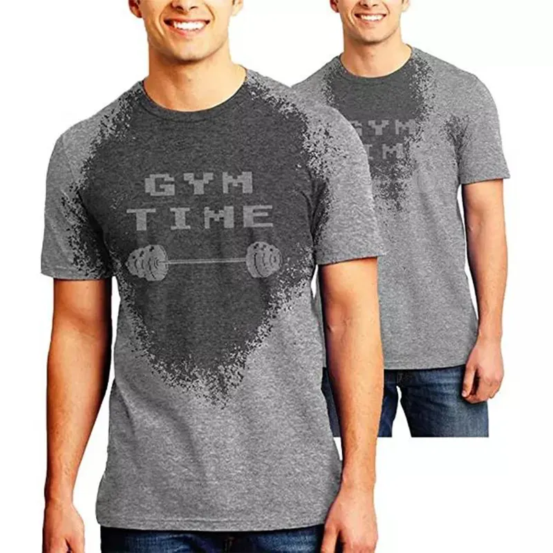 Workout Sportswear Cotton Men Gym Custom Logo Hidden Message Encounter Water Sweat Activated t Shirt