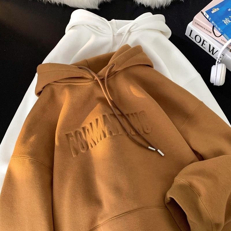 Design Casual Hoodies For Women Custom Logo Winter Hoodies Thick Baggy Drop Pullover Unisex Plain 3d Premium Embossed Hoodie