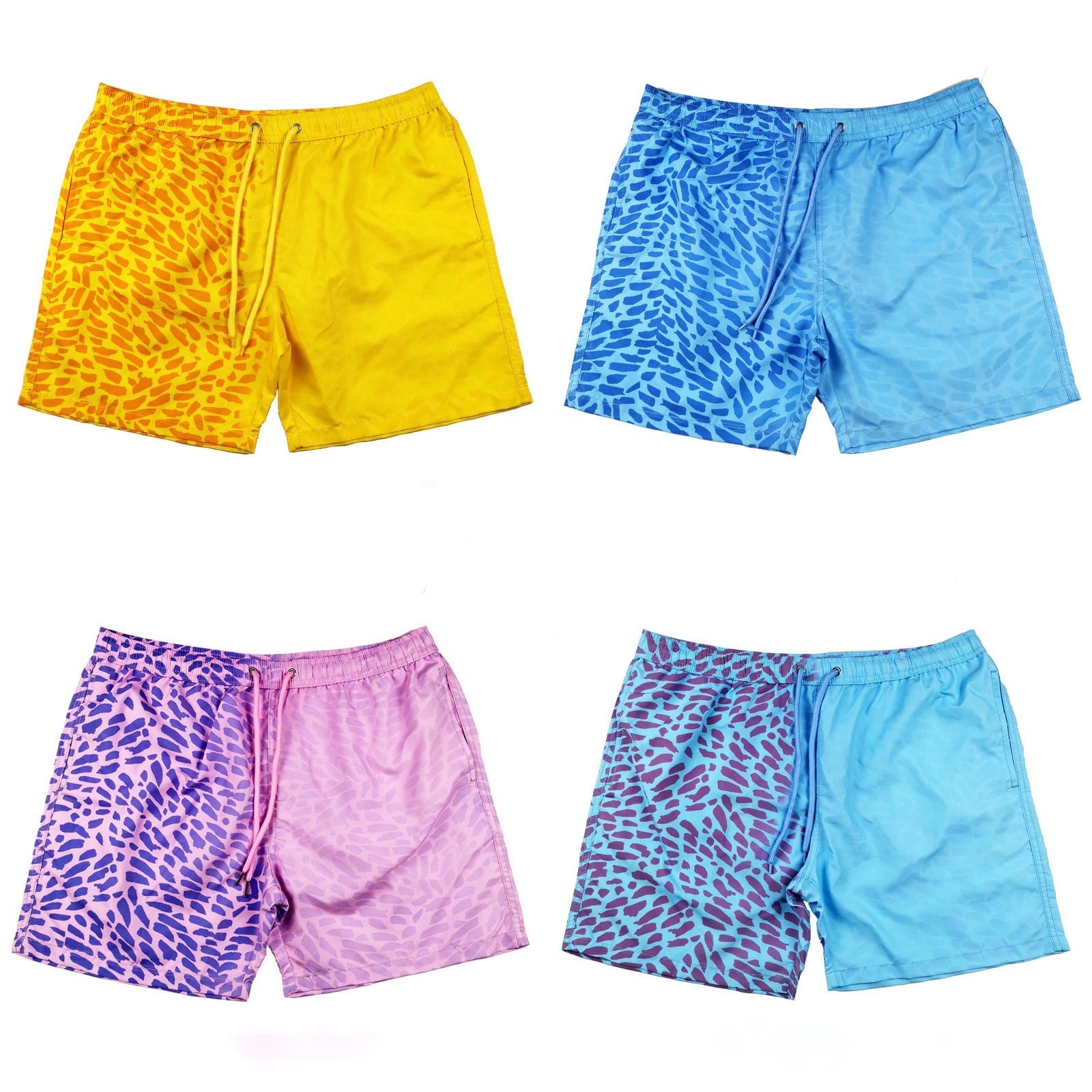 Custom Wholesales Swimwear Men Quick Dry Color Changing Swimwear Shorts Design Your Own Swim Trunks for Men